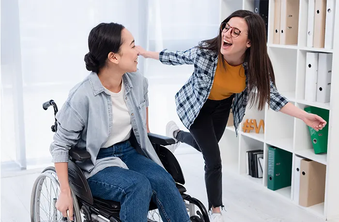 friendly caring support about